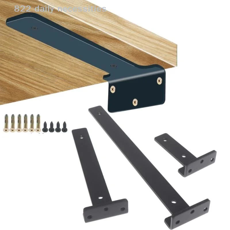 Heavy Duty L-Shaped Partition Support Brackets Set Industrial Metal Shelf Brackets Wall Mount Fixed Rack with Screws for Home An