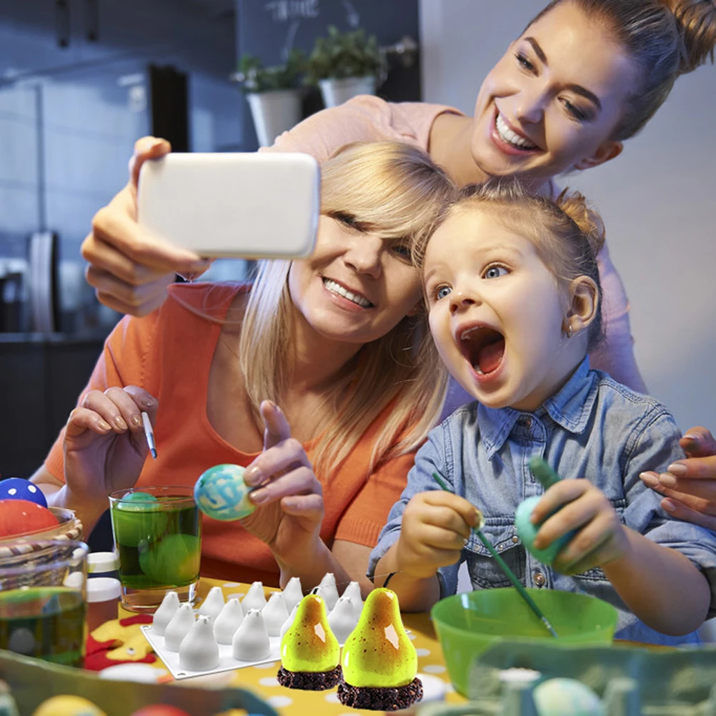 

15 Cavities Pear Shape Silicone Cake Mold 295x171x49mm Non Stick Baking Mold for Chocolate Jelly Candy Making Easy Release