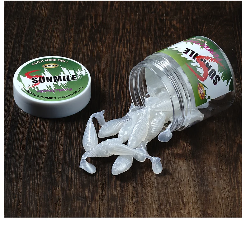 SUNMILE 20 stücke Angeln Weichen Köder Wurm Künstliche Köder 3,6 cm/0,8g Felsen Angeln Wobbler Leurre Souple Köder Barsch Forelle Bass Köder – Detail 8