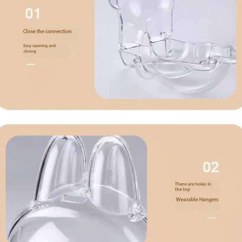 Labubu – housse de protection transparente pour jouets en peluche, sac d'exposition en peluche elfe mignon, Mini étui Portable en acrylique, boîte de rangement