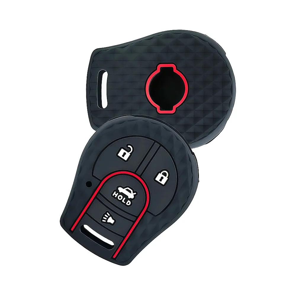 Car Key Fob Cover For Nissan Juke March Qashqai Sunny Sylphy Tiida X-Trail 4 Button Key Shell