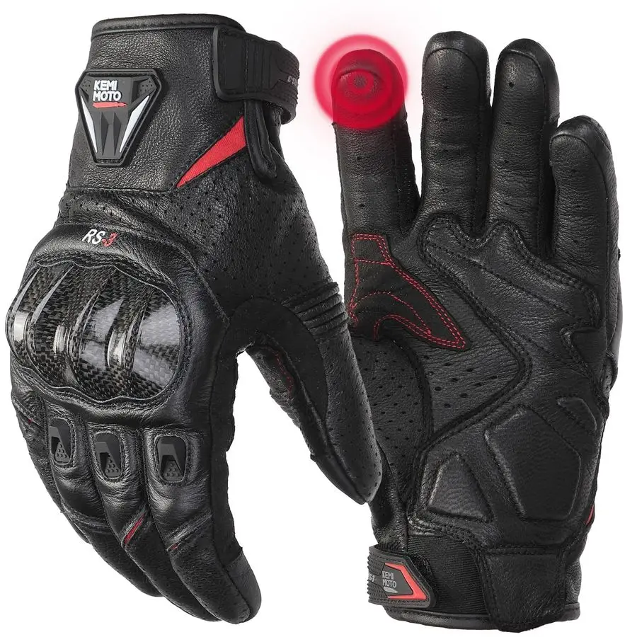 

Sheepskin Leather Motorcycle Gloves for Men, Protective Motorcycle Gloves for Motocross Motorbike Dirt Bike Bicycle Racing ATV U