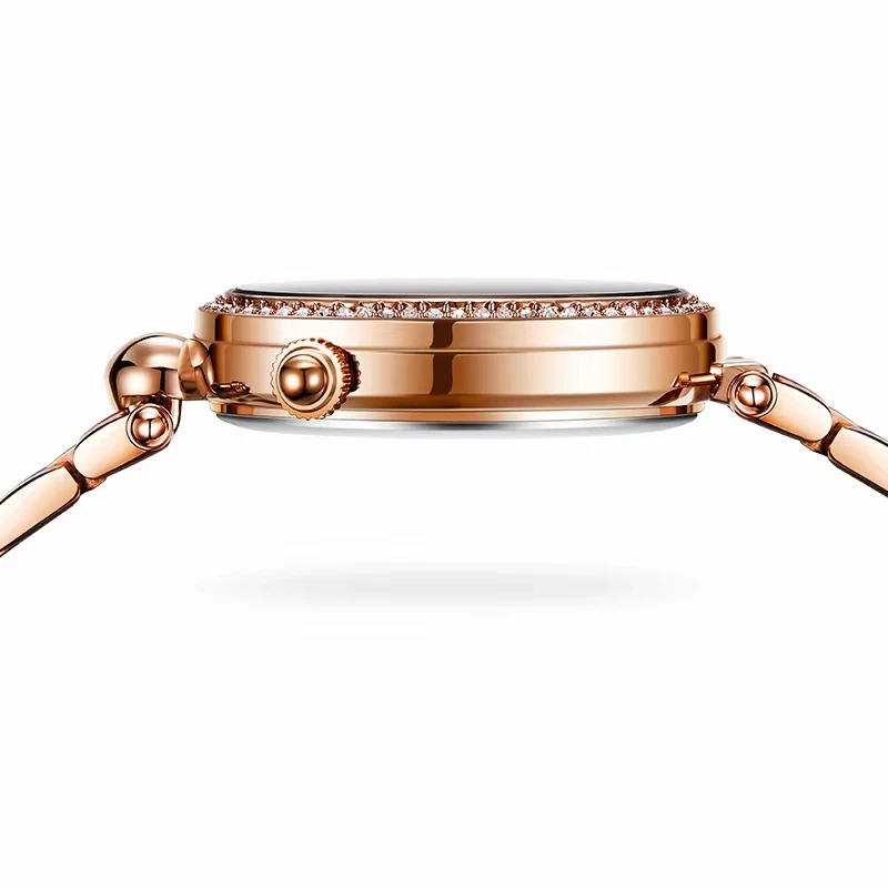 Mark Fairwhale Rose Gold Women's Watch Stainless Steel Strap Waterproof Luxury Diamond Wristwatch Fashion Female Timepiece