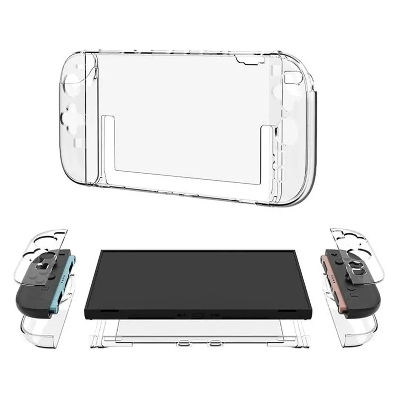 Suitable for Nintendo Switch 2 Crystal Clear Protective Case, Anti-Drop Hard Shell Full Set Accessories with Detachble Joystick