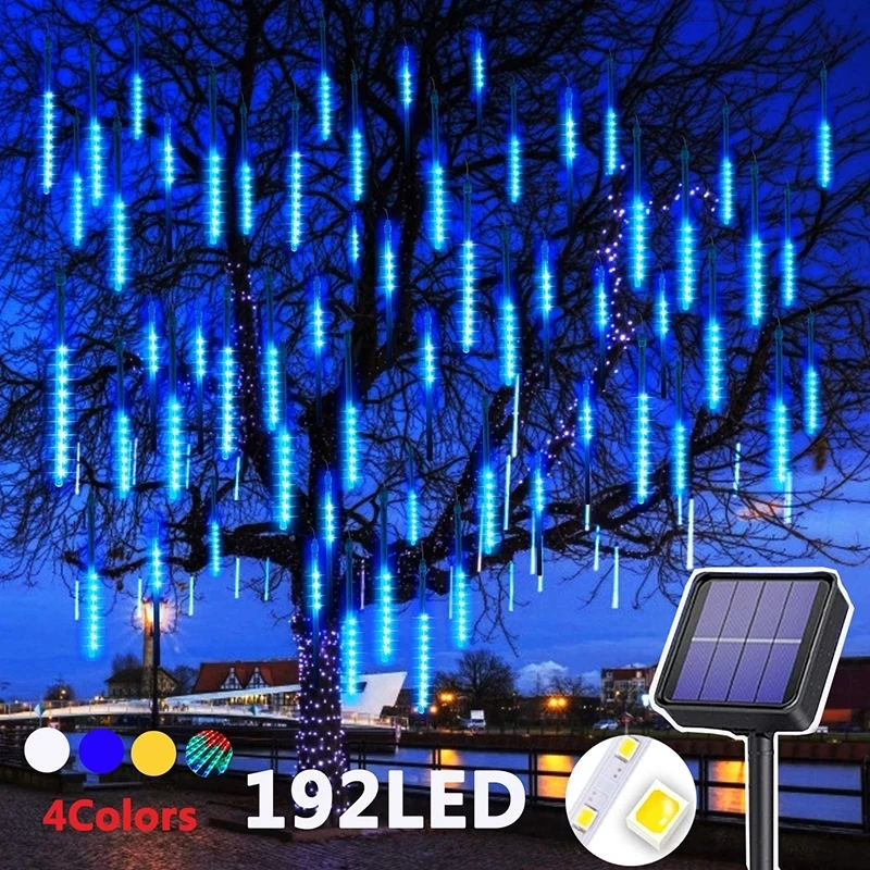 

30/50cm Solar Meteor Shower Rain 10 Tubes LED String Lights Waterproof Christmas Solar Street Light Outdoor Garden Tree Decor