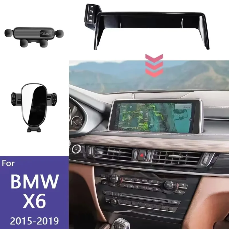 

Phone Holder Car Screen Panel Fixed Base For BMW X6 F16 2015 2016 2017 2018 2019 Wireless Charging Support Gravity Phone Mount