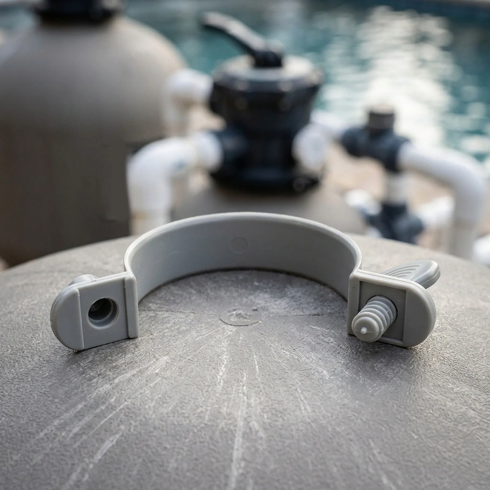 Plastic 1-1/4 Inch Hose Clamps for Pool Maintenance Applications Including Filter Pump Hose and Sand Filter Connections