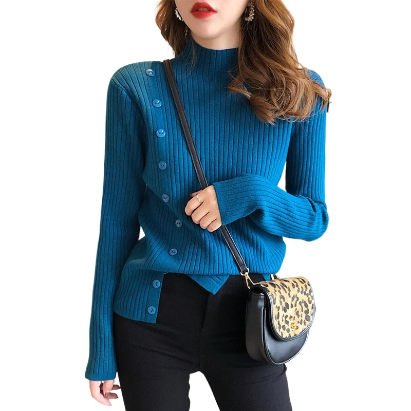 

Semi-turtleneck bottoming shirt, new knitted sweater, loose outer wear versatile sweater