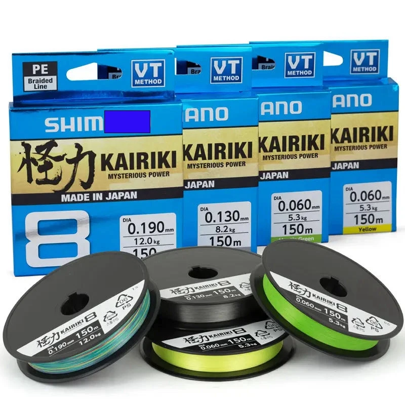 YGK 100% Original Japan KAIRIKI 8 braided 150M 300M PE LINE FISHING LINE