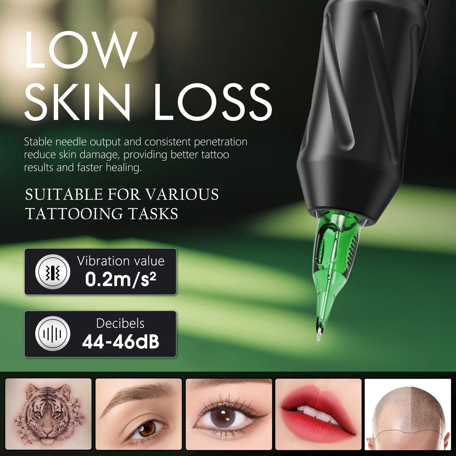 طقم الوشم T-rex طقم أقلام الوشم اللاسلكي الدوار مع 7 طول السكتة الدماغية القابل للتعديل 2.0-3.5 مللي متر 1600mA طقم مسدس الوشم #6