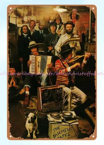 poster circle metal wall art 1975 Bob Dylan The Basement Tapes metal tin sign