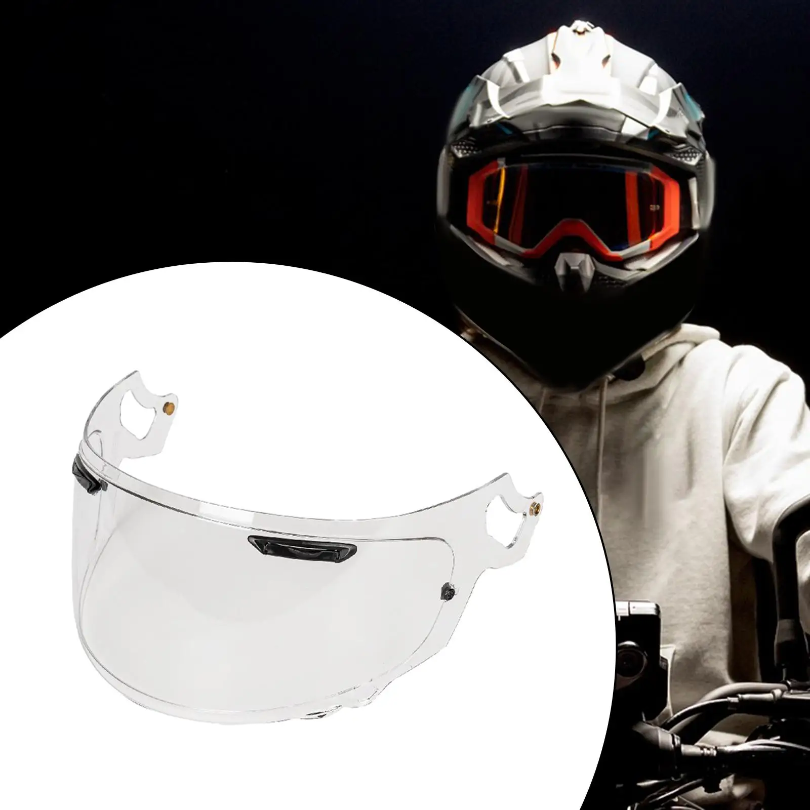 Motorcycle Helmet Wind Shield Lens Replacement Visor Shield Clear View Rain Fog Safe Riding Easy Install Universal 6