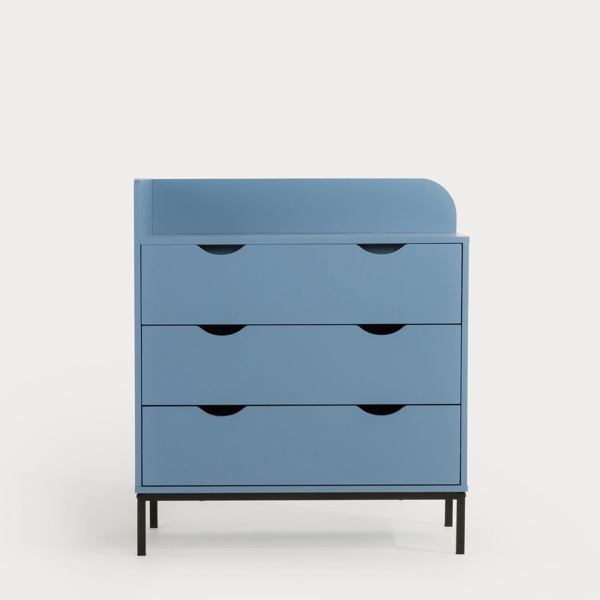 

！@Combohome Modern Panel Manufactured Wood Blue 3 Drawer Chest Furniture for Living Room Bedroom Hallway
