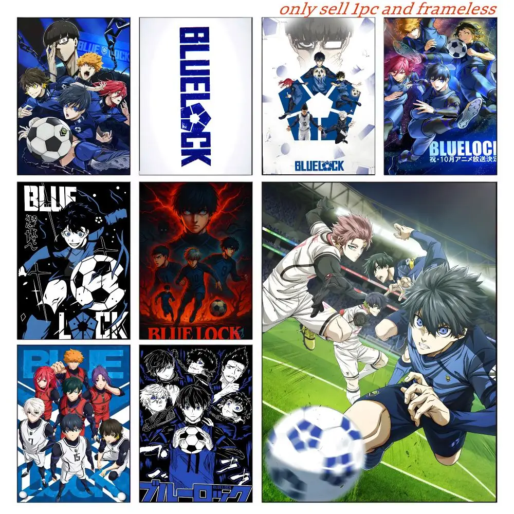 B-BLUE LOCK ANIME Poster, Wandkunst, Posterbilder, ästhetische Heimdekoration für Wohnzimmer, Schlafzimmer, Büro