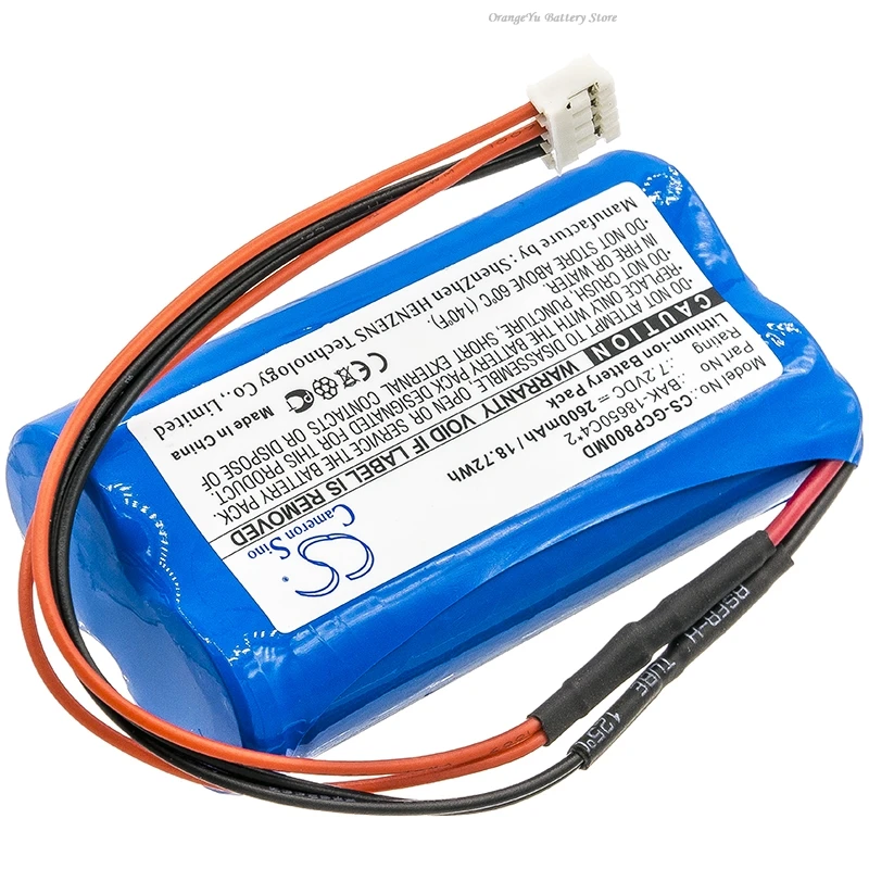 7.2V 2600mAh/3400mAh Medical Battery BAK-18650C4*2 for G-CARE SP-800 +TOOL