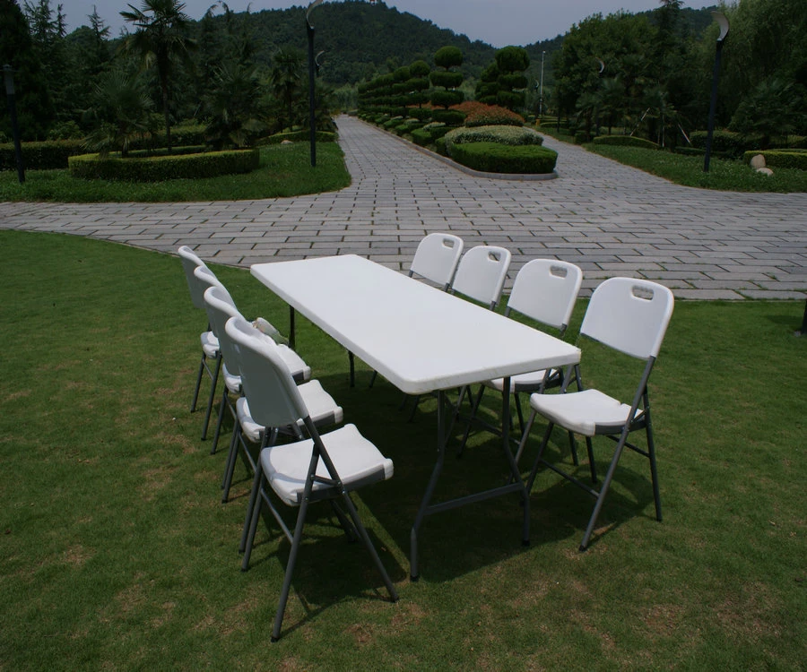 Plastic Folding Table/8ft Regular 240cm/picnic Banquet Table/portable Cheap/metal Catering Table/outdoor Leisure Camping