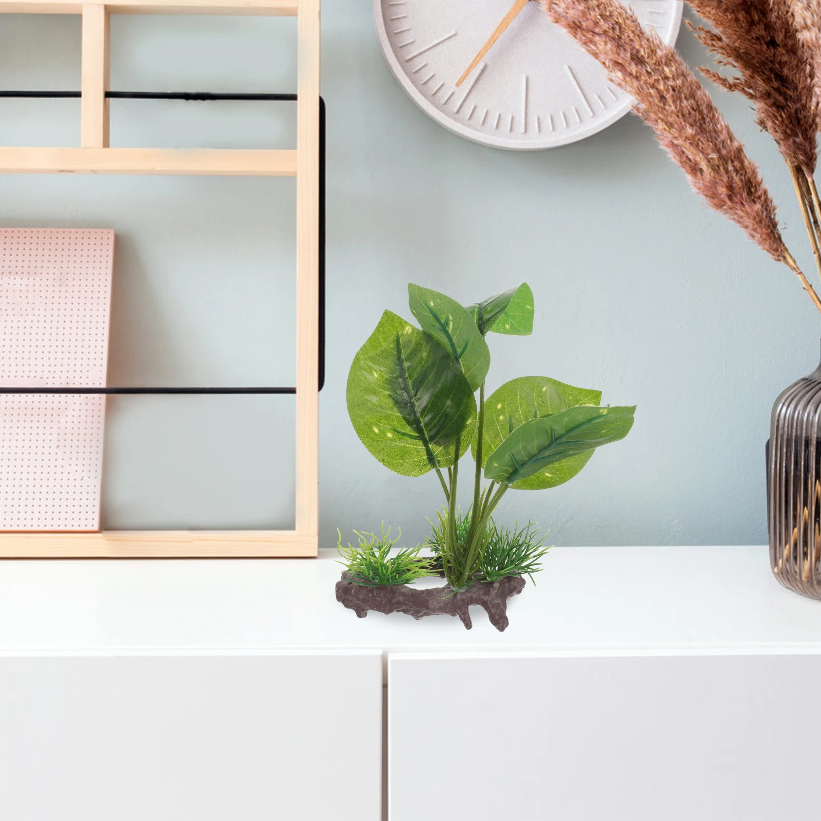 

Artificial Tree Root with Plant Aquarium Decorations Lightweight Compact Easy Install Maintain Aquarium Plants Realistic