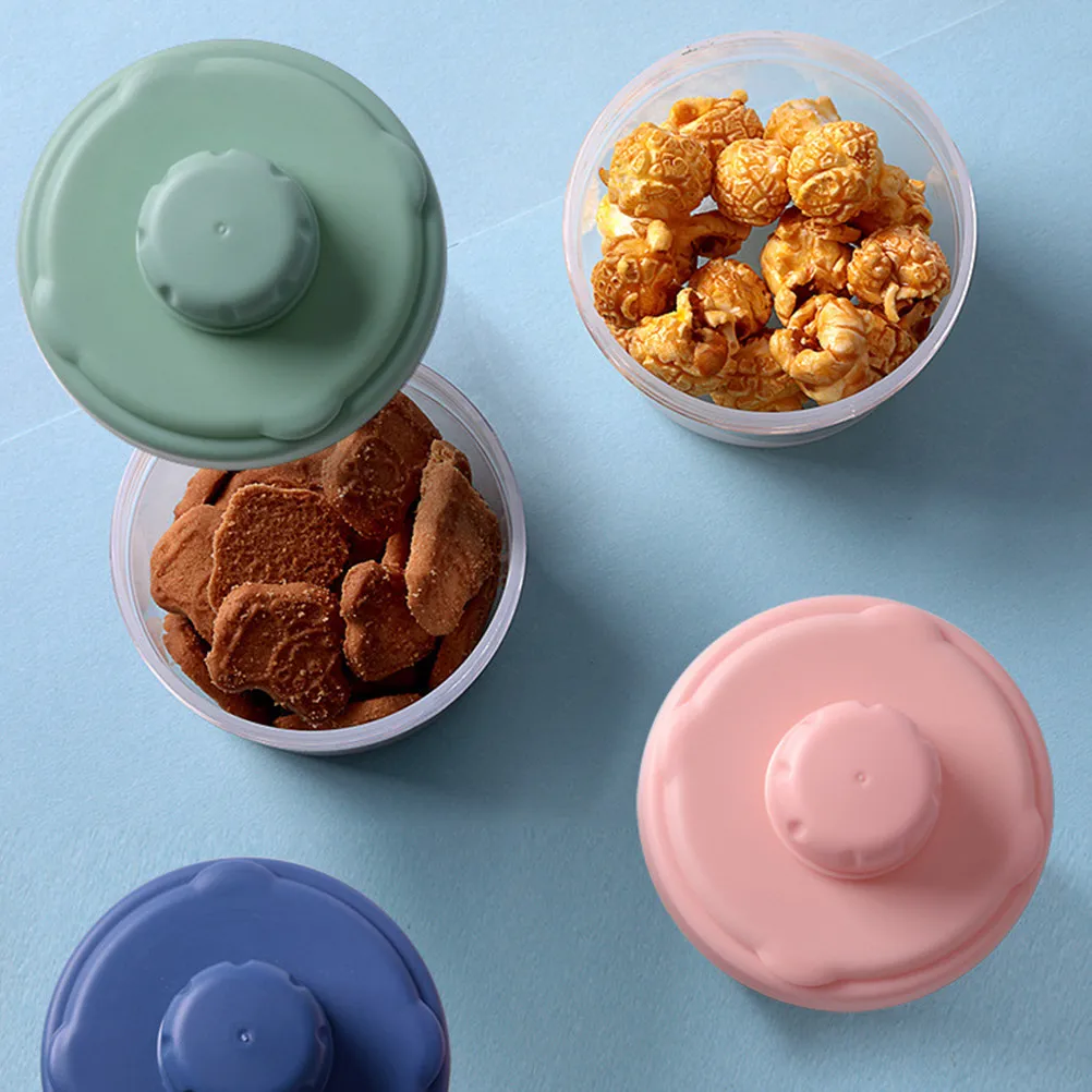 1Set 3 Layers Milk Powder Dispenser Portable Baby Dry Food Container Lightweight Stackable for Travel Outdoor Shopping