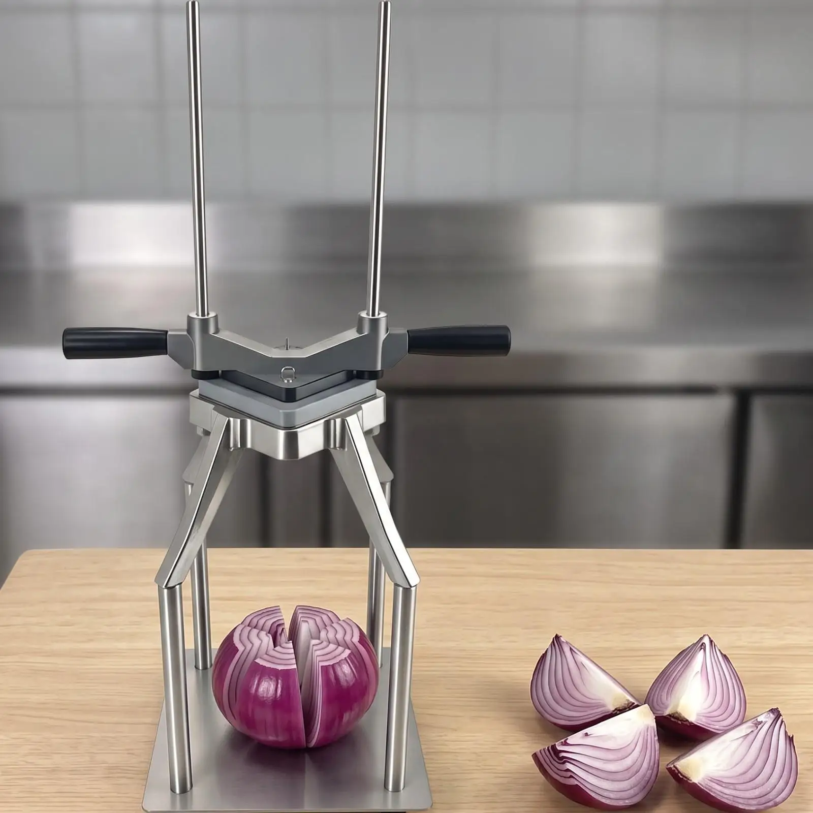 French Fry Cutter Heavy-Duty Manual Fry Cutter Vegetable Cutter with Removable Head Freestanding Kitchen Tool Easy to Clean