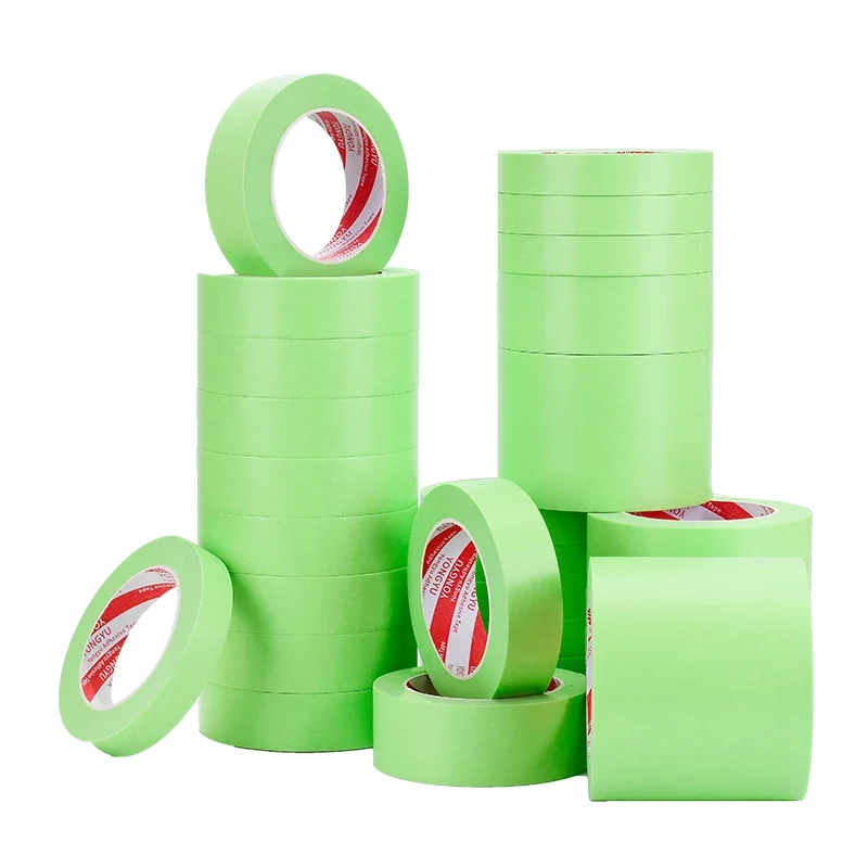 Weak adhesion Painters Tape Pinstripe 50m Green Masking Tape Painters Tape Bulk for Art Wall Painting Automotive