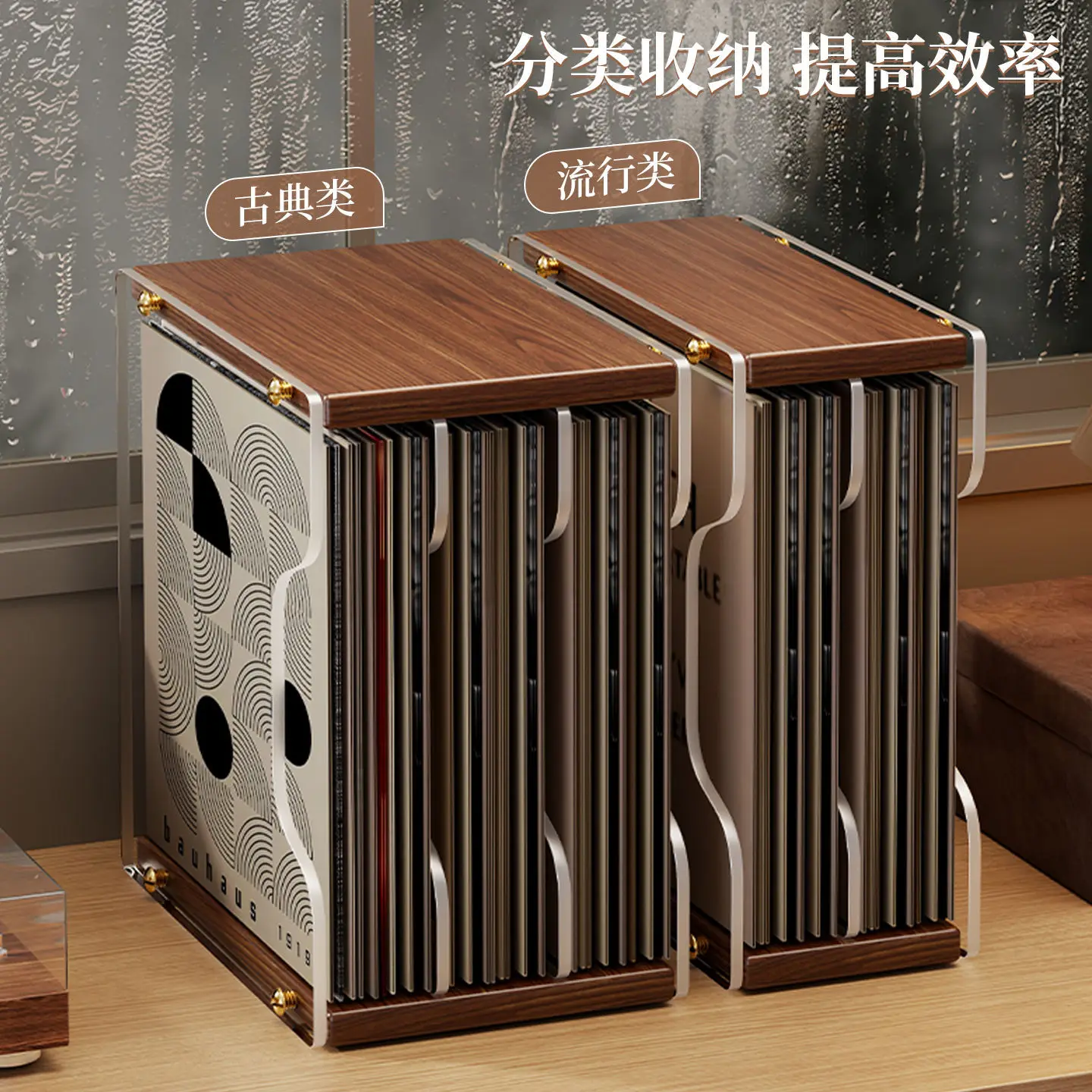 Acrylic CD Disc Storage Rack Vinyl Record Shelf Floor Disc Display Rack Desktop Storage Bookcase