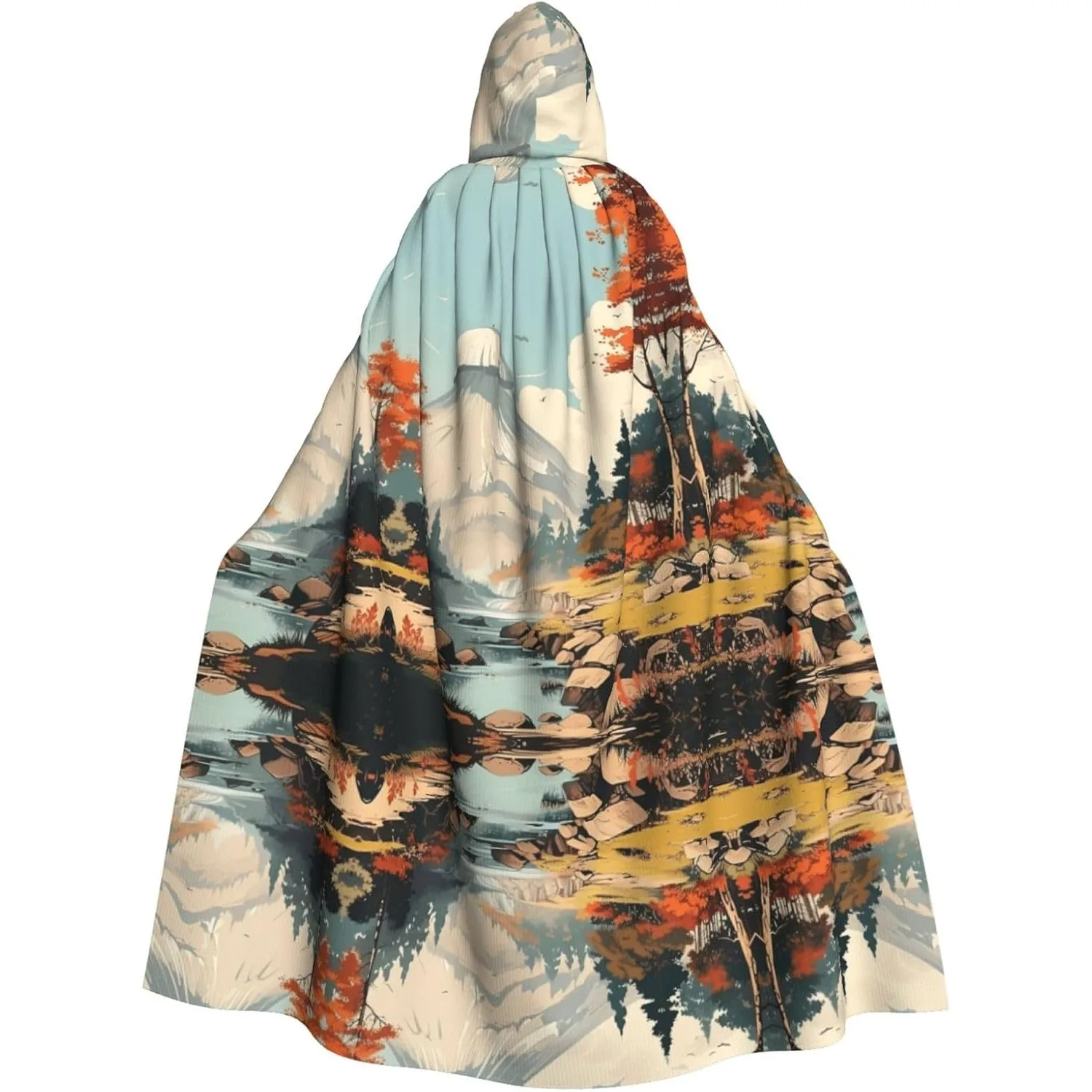 

Japanese Painting mushroom print Adult Hooded Cape Carnival Festival Cape Cosplay Robe Costume party Gothic Carnival
