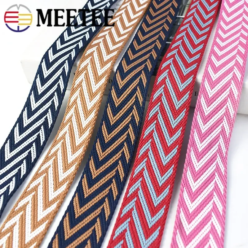 4M 2mm Thick 38mm Polyester Jacquard Webbing Canvas Decorative Ribbon for Strap Belts Tape Bag Backpack DIY Sewing Accessories