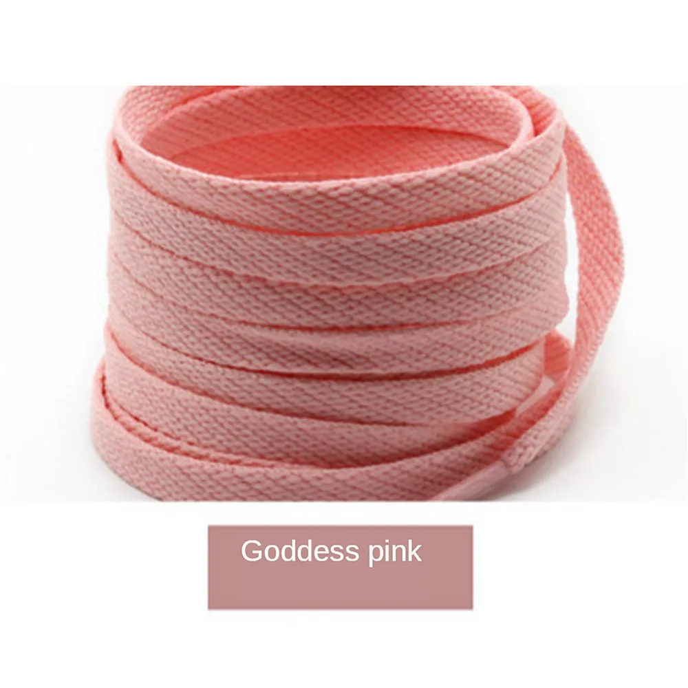 أربطة أحذية مسطحة بلون هلامي أربطة مسطحة أربطة أحذية مرنة لطيفة باللون الوردي مادة البوليستر لتخصيص الأحذية #1