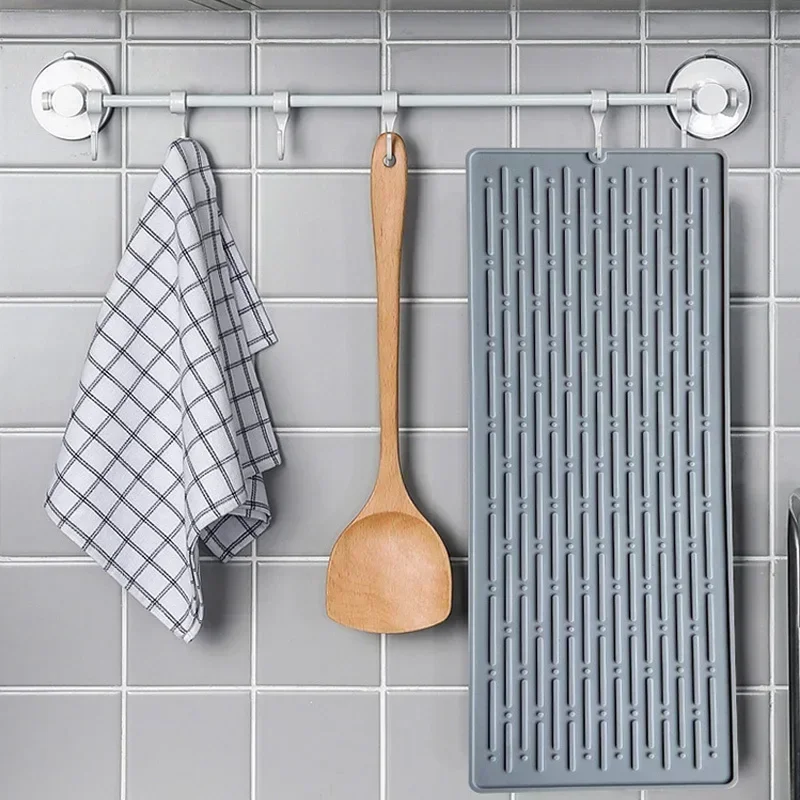 Silicone Drain Mat Board Bowl Dish Drying Mats Sink Drainer Large Heat Resistant Table Trivet Kitchen Counter Accessories