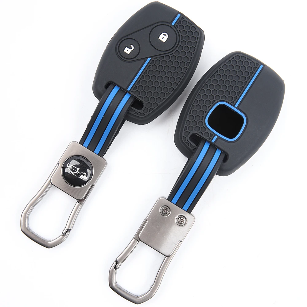 For Honda Accord Element Pilot CR V HR V City Jazz Odyssey Civic Protective Silicone Remote Key Case Finger Loop Lanyard