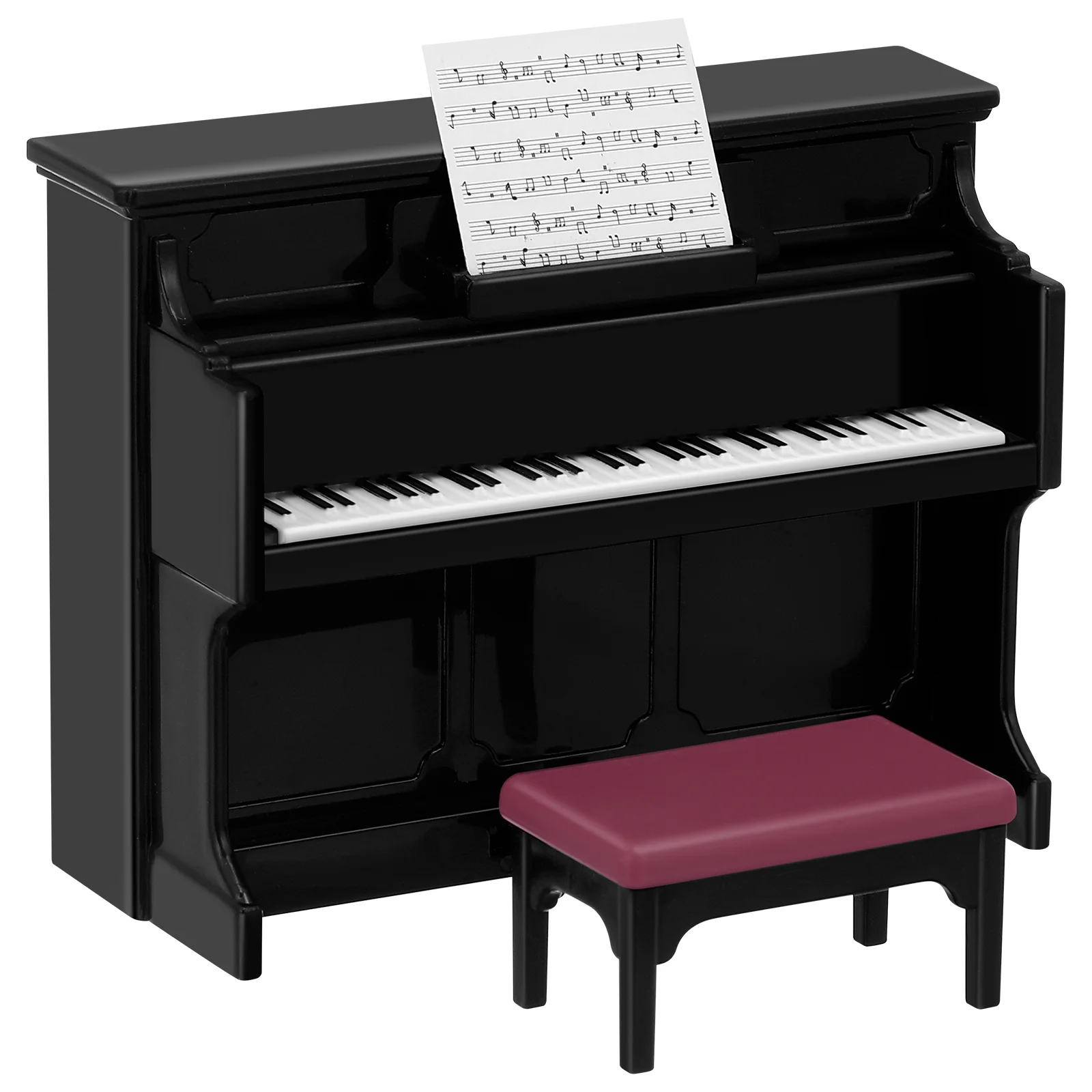 Toy Mini Piano Props Home Decor for Dolls Small Pretend Play Black Furniture