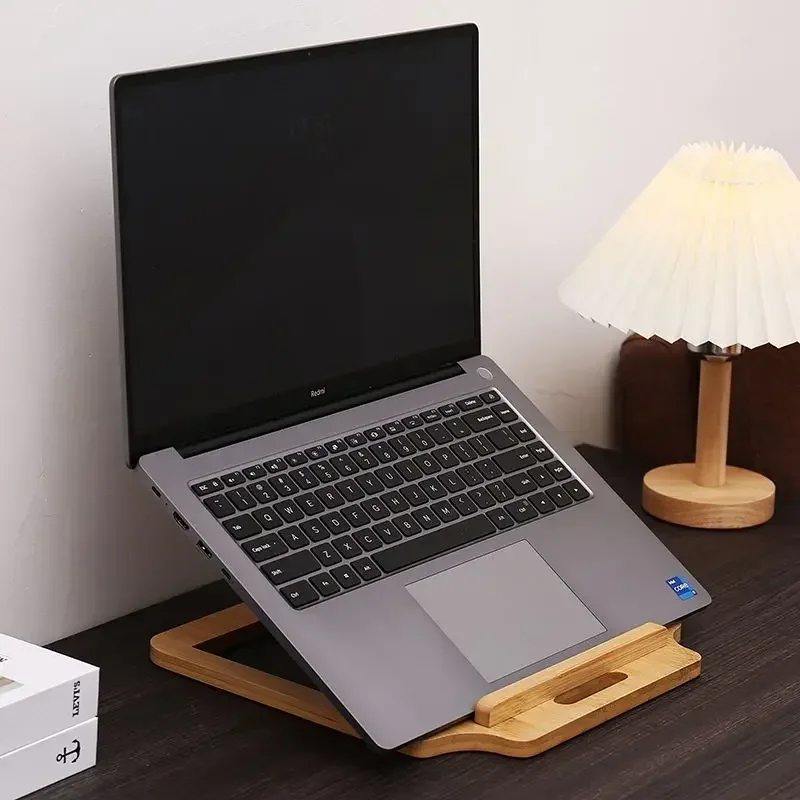 Accesorios Para Computador Portatil 대나무와 나무 접이식 휴대용 높이 증가 열 방출 지원 노트북 스탠드