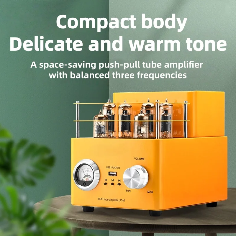 Push-pull Tube Amplifier Pure Tube Amplifier Pure Tube Amplifier Compact and Portable Built-in USB Bluetooth Lossless Playback