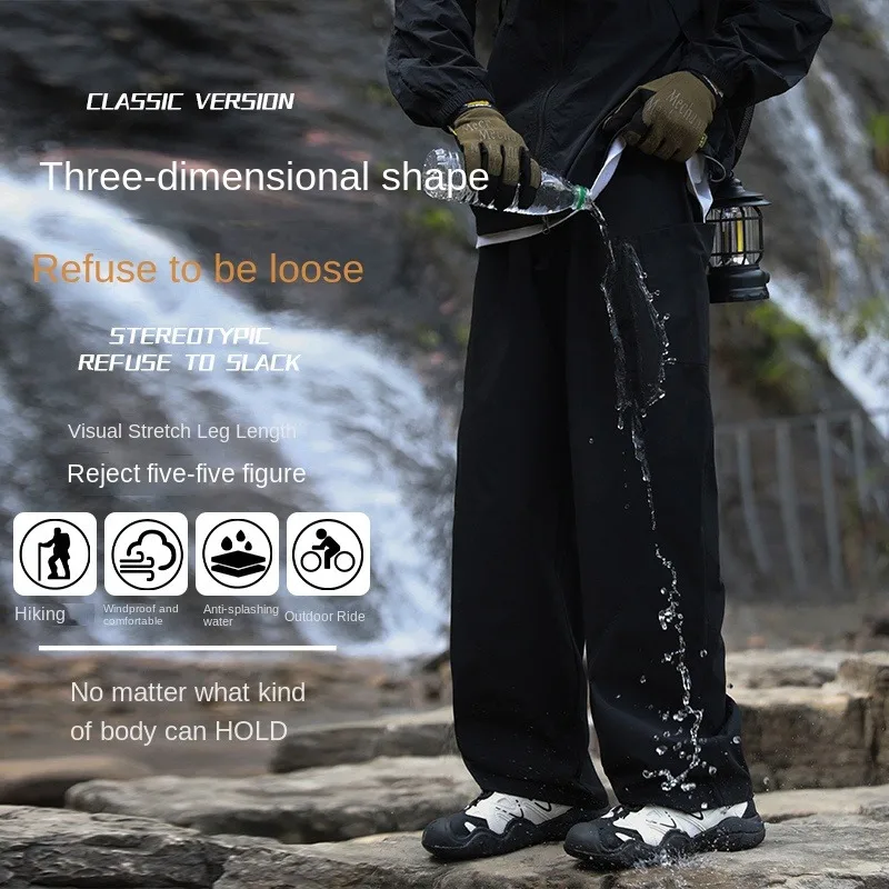 

Autumn Men's Outdoor Sports Camping Hiking Pants Tactical Work Pants Loose Straight Leg Casual Hiking And Hunting Travel Pants