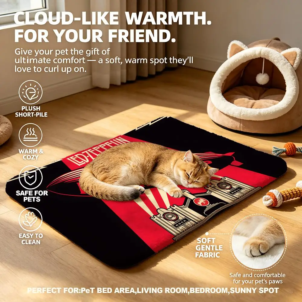 

L-Led Z-Zeppelin Floor Mat Cartoon Flannel Rug, Soft Non-Slip Floor Mat