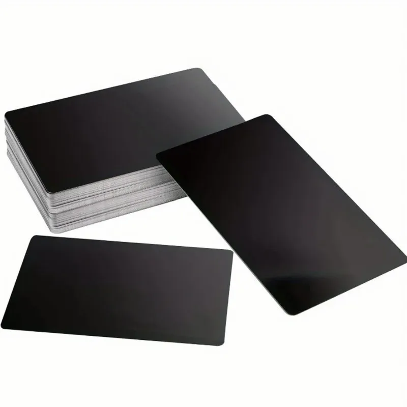 

22pcs Black Customer Appreciation Metal Card Custom Pattern Plate Ultra Thin Alloy Sheet for Office Daily Gift Marking