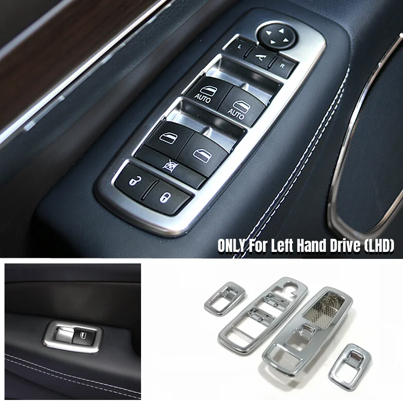 For Jeep Grand Cherokee WK2 2011-2019 2020 ABS Chrome Car Door Window glass Lift Control Switch Panel Cover Trims Accessories