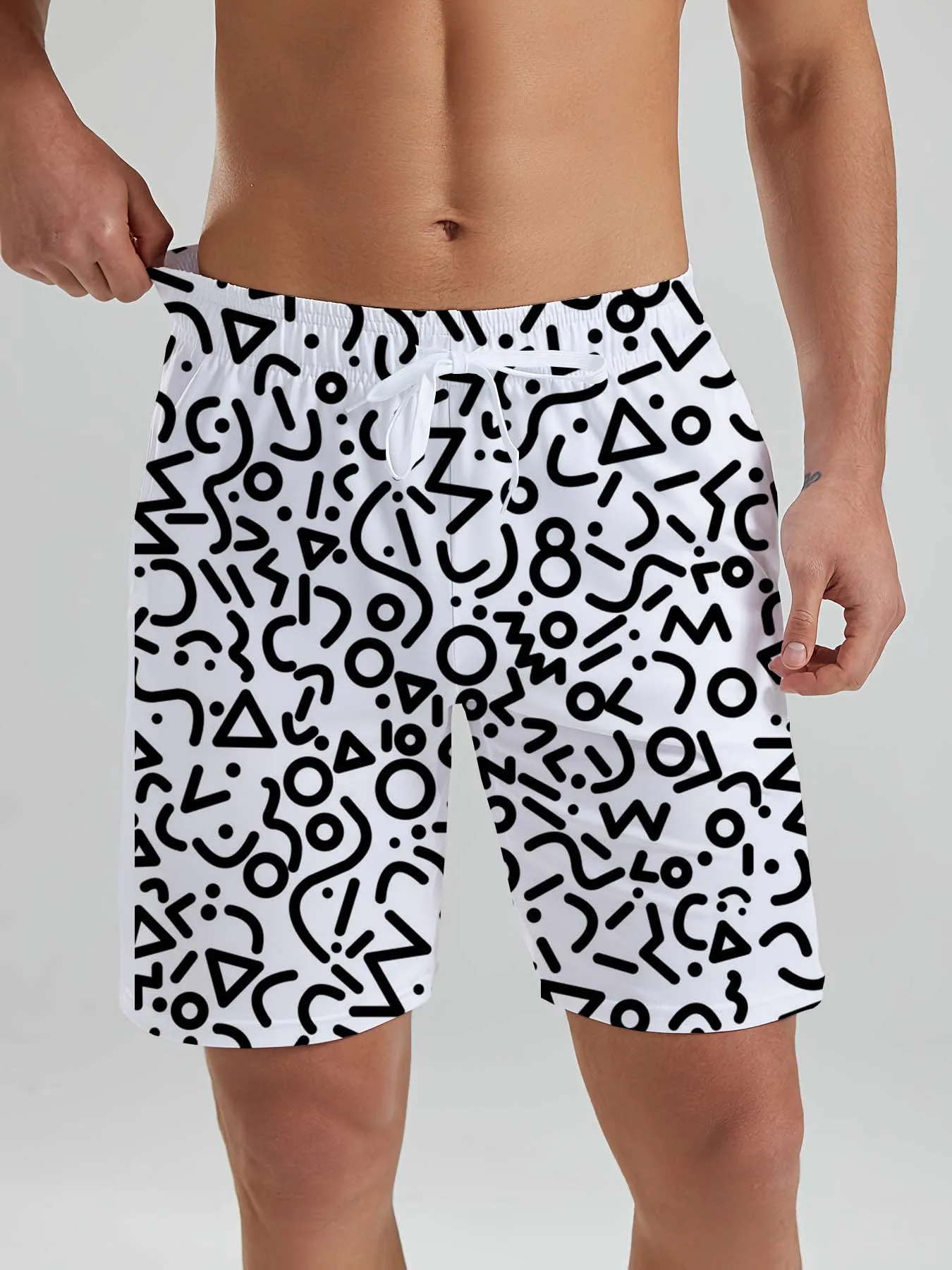 

Hawaiian Novel Letter Pattern Men's Beach Shorts 3D Printed Men's Shorts Summer Fashion Swin Trunks Vacation Beach Men's Clothes