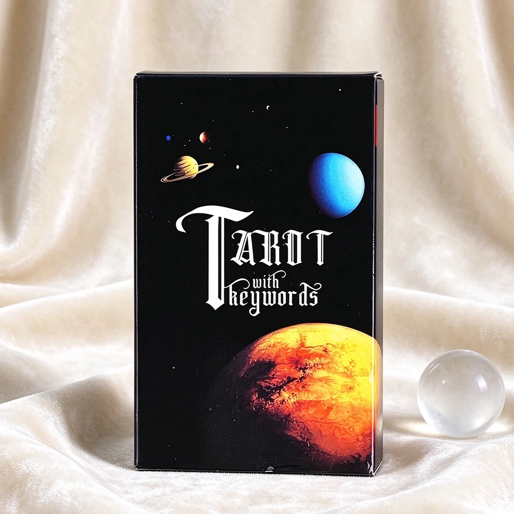 Tarot with Keywords Tarot Deck 78-Cards, Cosmic Planet Starry Tarot Cards for Beginners, Divination Spiritual Reading Cards Game