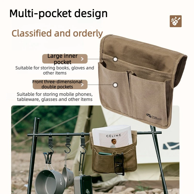 Multifunctional Side Storage Bag Portable Armrest Organizer Pouch For Outdoor Camping Kermit Chair Sundries Holder Accessory