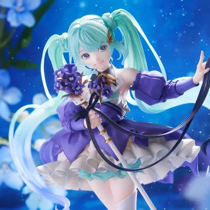 TAITO AMP Artist Hatsune Miku Miku Birthday Party 2024 Flower Shaped Scenery Can Be Handled Hand Toy Gift Movie Anime Collection