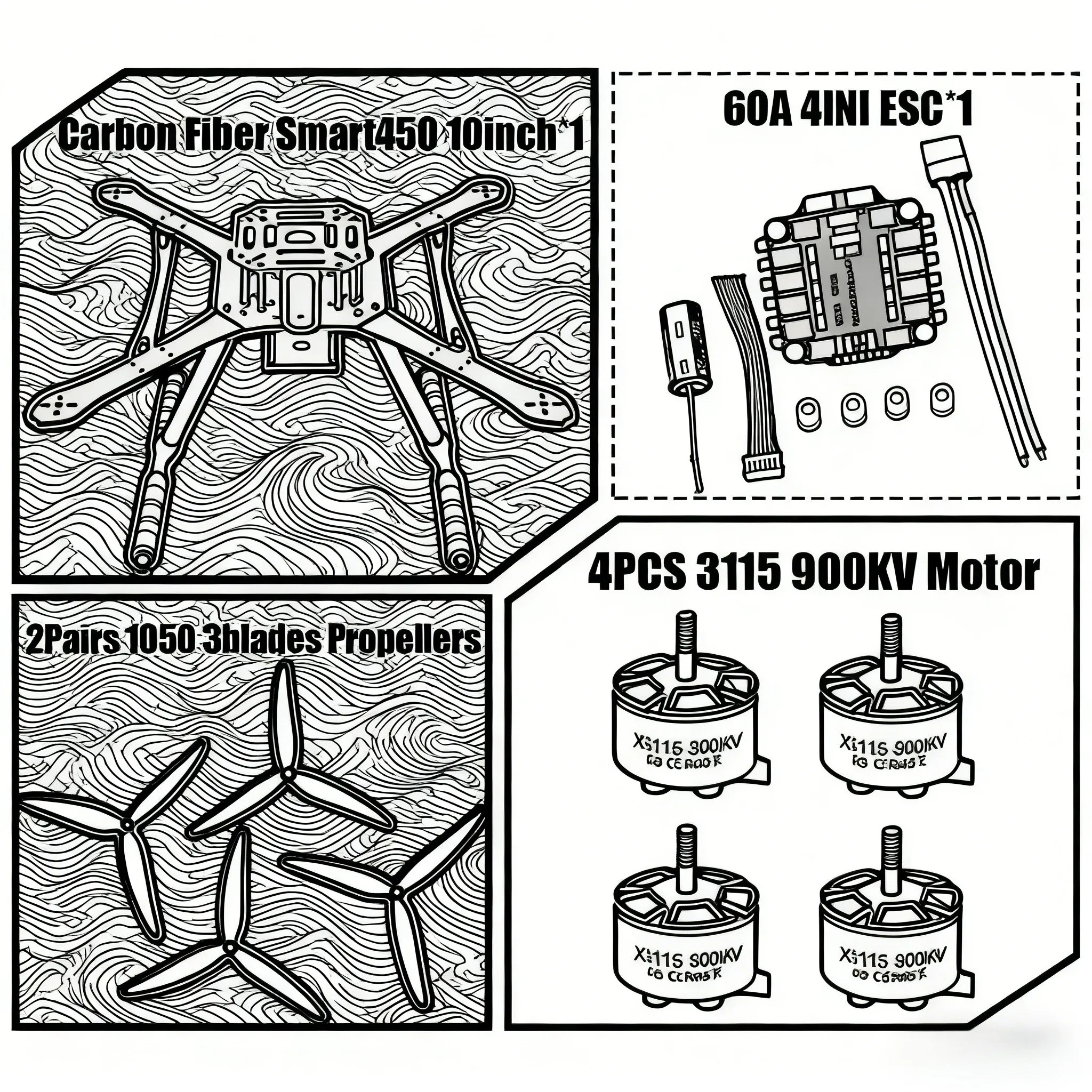 

B-CUBE Smart380 450 9/10inch FPV Drone Frame Kit Carbon Fiber Racing Quadcopter Freestyle INAV Beatflight F722 Flight Control