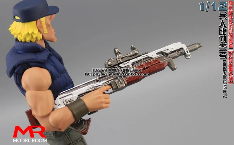 1/12 Scale Soldier Sniper Rifle Shotgun Machine Gun Model Mini Scene Accessories Model Fit 6'' Action Figure Body Dolls