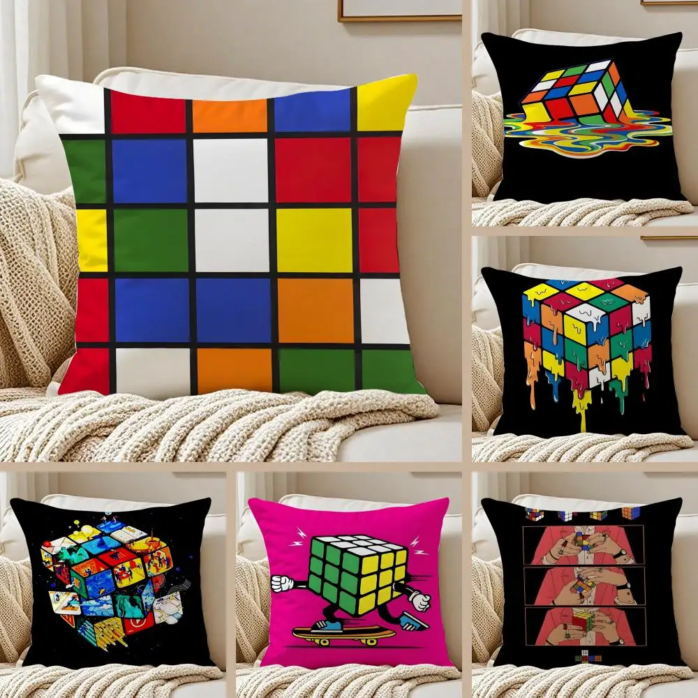 Creative Magic Cube Puzzle Design Art Cushion Cover Pillowca