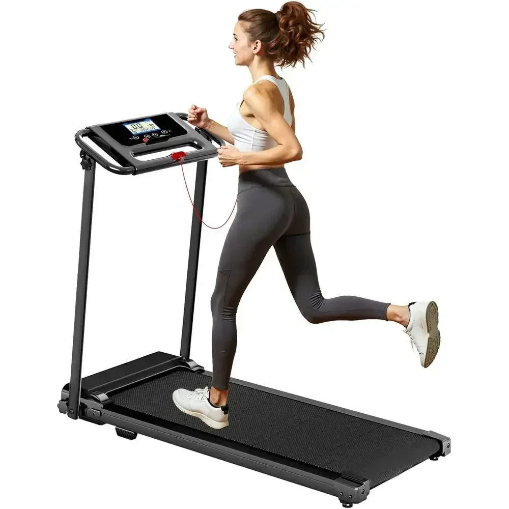 Compact 3.0HP Treadmill with Handle, Electric Walking Pad for Home, 12 Preset Programs, Supports up to 300 lbs (Black)