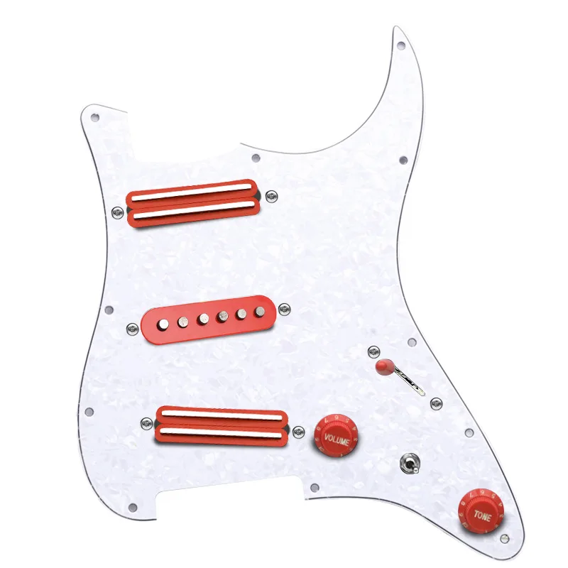 SSS Prewired Guitar Pickguard Alnico 5 Pickups / 3 Single Coils Loaded Guard Push-Pull Coil Split for ST Electric Guitar Parts