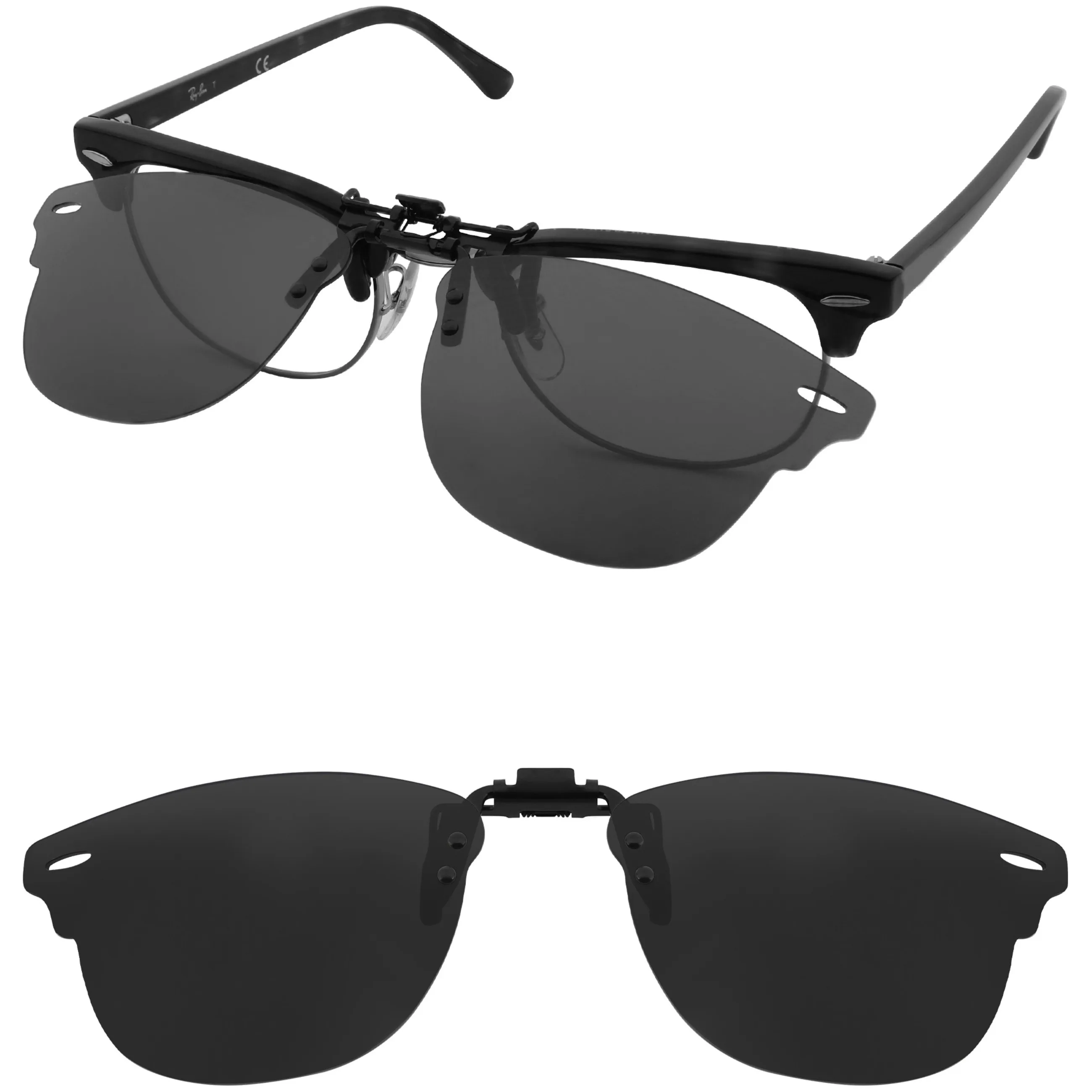 Rarayvix Polarized Flip-up Clip-on Sunglasses Compatible with Ray-Ban RB5154 49mm for Men Women UV Protection Sunglasses