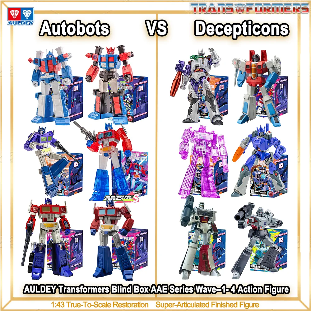 AULEDY Oficial Transformers G1 Figura Coleccionable Ondas 1-4 Modelo Mecha Caja Sorpresa Ultra Magnus Shockwave Juguete Robot Regalo de Cumpleaños