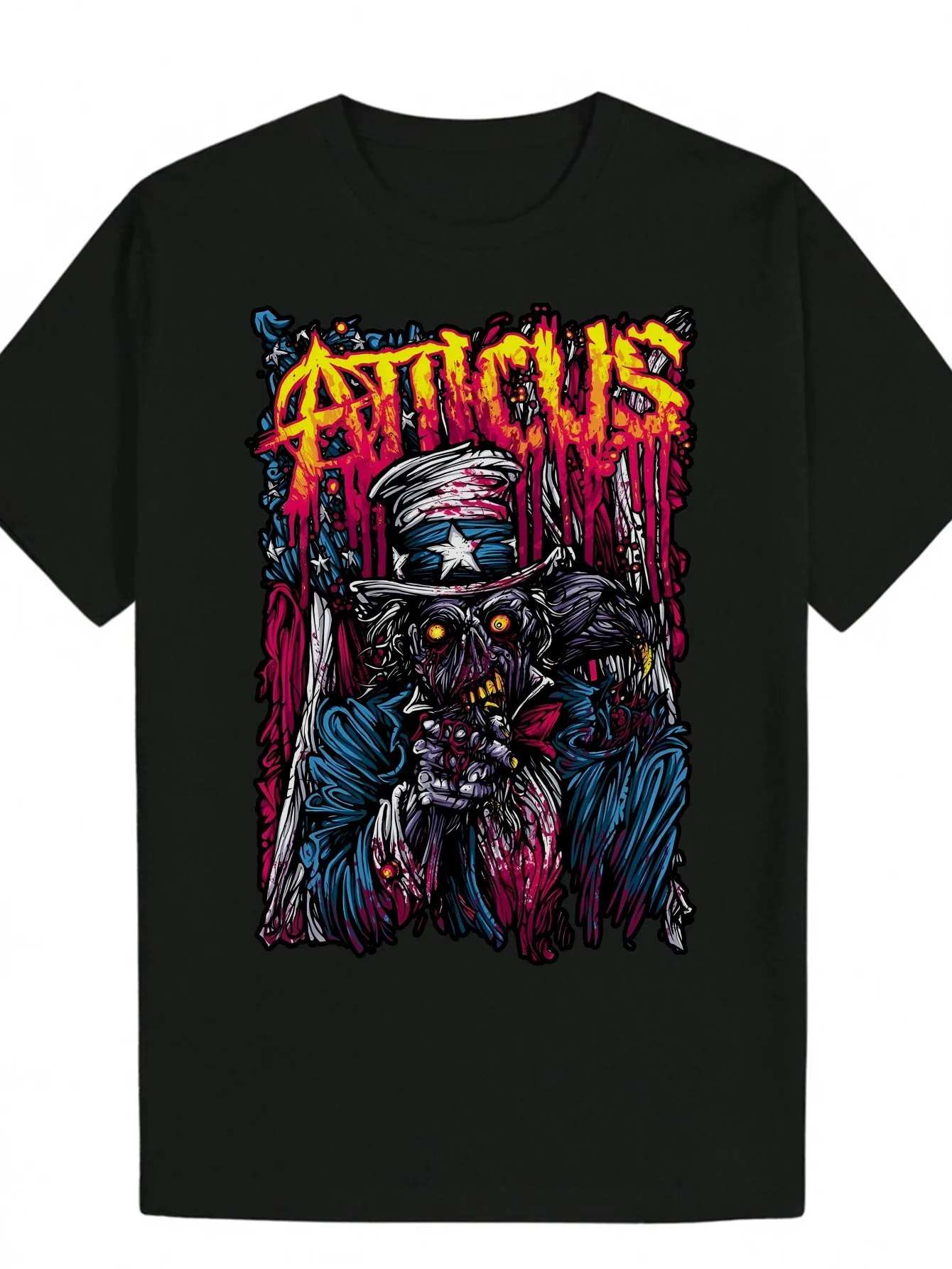 

Мужская черная повседневная футболка с круглым вырезом Zombie President