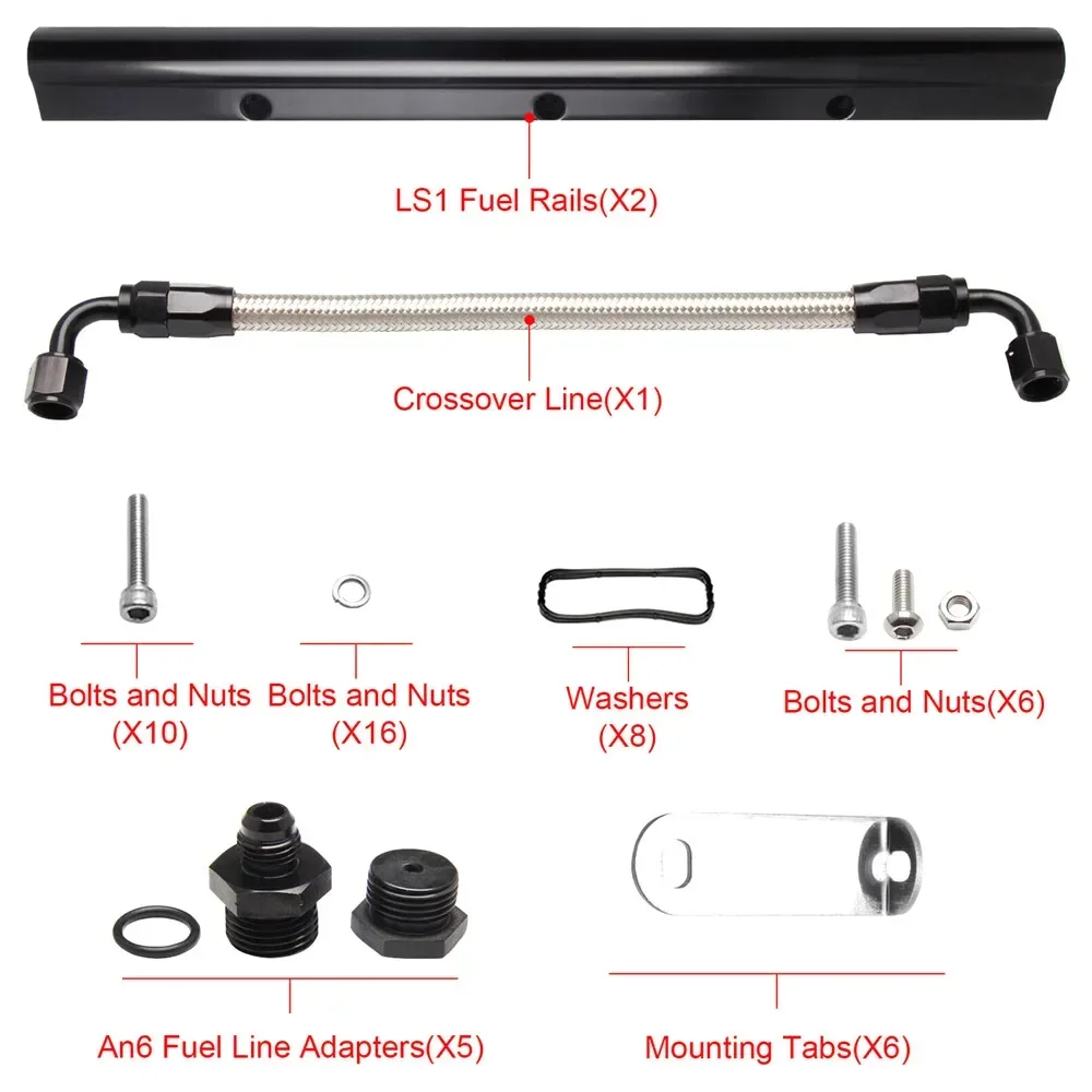 Collettore di aspirazione basso in alluminio di alta qualità da 102 mm per GM III LS1 LS2 LS3 LS6 LS7 LSX con corpo acceleratore rail carburante nero